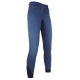 Jean d'équitation Summer Denim Easy- fond 3/4 en silicone enfants HKM
