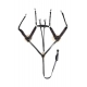 Collier de chasse cinq points doublé mouton HKM Noir