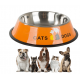 Gamelle pour chien chat antidérapante en métal avec inscriptions
